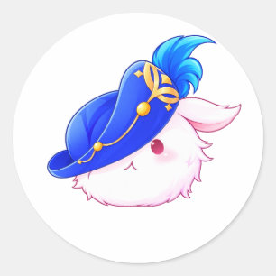 Süßer blauer Zauberer-Hasen-Aufkleber Runder Aufkleber