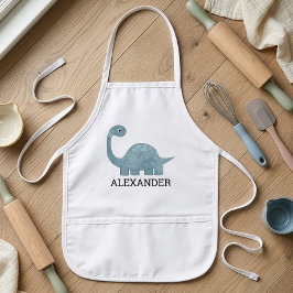Süßer blaugrauer Dinosaurier personalisiert Kinderschürze