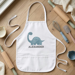 Süßer blaugrauer Dinosaurier personalisiert Kinderschürze