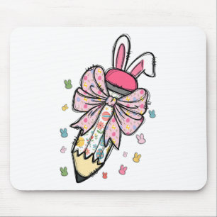 Süßer Bleistift Kokette Schleife Hase Ostertag Leh Mousepad