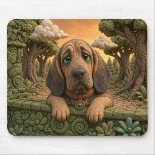 Süßer Bloodhound-Welpe, Babyhund Mousepad