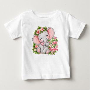 Süßer Blumenbaby-Elefant, du machst das Leben hell Baby T-shirt