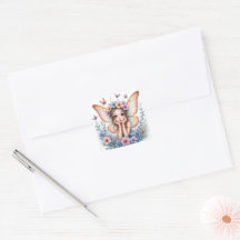 Süßer Blumenkronen-Feiensticker