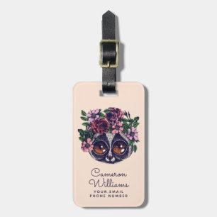 Süßer BlumenLemur   addieren Ihren Namen Gepäckanhänger