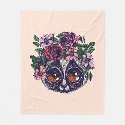 Süßer BlumenLemur Fleecedecke (Vorderseite)