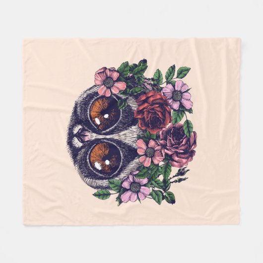 Süßer BlumenLemur Fleecedecke (Vorderseite (Horizontal))