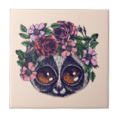 Süßer BlumenLemur Fliese (Vorderseite)