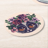 Süßer BlumenLemur Runder Pappuntersetzer (Angewinkelt)