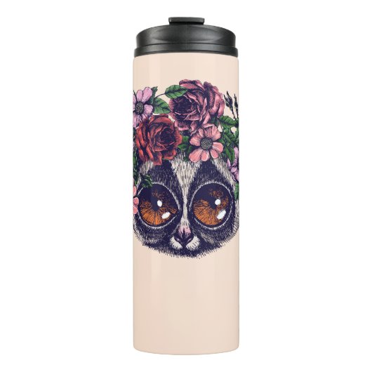 Süßer BlumenLemur Thermosbecher (Vorderseite)