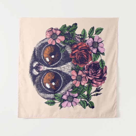 Süßer BlumenLemur Wandteppich (Vorderseite (Horizontal))