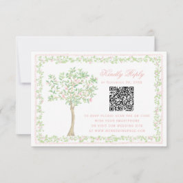 Süßer Blush-Baum Floral mit Rahmen RSVP QR-Code