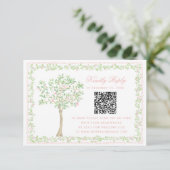 Süßer Blush-Baum  Floral mit Rahmen RSVP  QR-Code (Stehend Vorderseite)