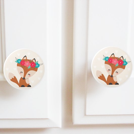 Süßer Boho-Chic-Fuchs Keramikknauf