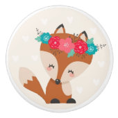 Süßer Boho-Chic-Fuchs Keramikknauf (Vorderseite)