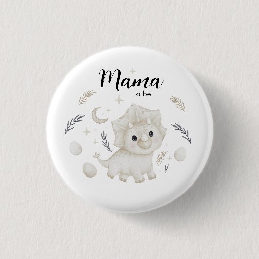 Süßer Boho-Dinosaur-Mama-to-Be-Button zum Anpassen Button (Vorderseite)