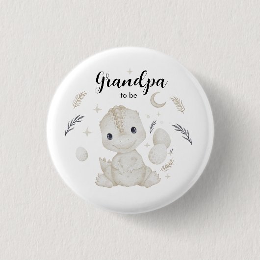 Süßer Boho-Dinosaur-Opa-wird-Button nach Maß Button (Vorderseite)