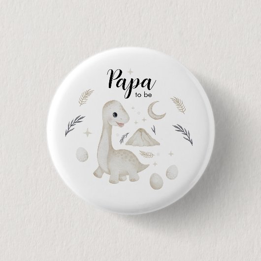 Süßer Boho-Dinosaurier Papa-wird-Button Button (Vorderseite)