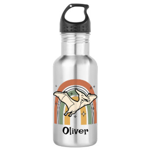 Süßer Boho-Erdfarbener Flugsaurier & Regenbogen Edelstahlflasche