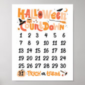 Süßer Boho-Halloween-Countdown-Poster Poster (Vorne)