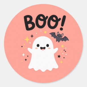 Süßer Boo-Geist Halloween-Rundaufkleber Runder Aufkleber