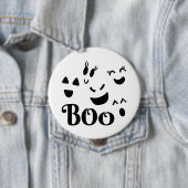 Süßer BOO-Schwarz-Weiß-Halloween-Geist Button (Beispiel)
