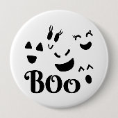 Süßer BOO-Schwarz-Weiß-Halloween-Geist Button (Vorderseite)