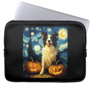 Süßer Border Collie Hund Halloween Jack O Lantern  Laptopschutzhülle