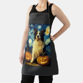 Süßer Border Collie Hund Halloween Jack O Lantern Schürze (InSitu)