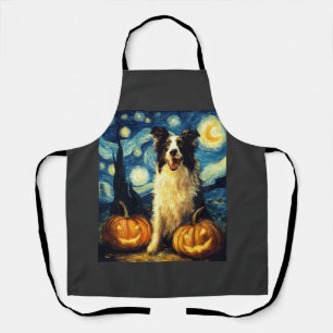 Süßer Border Collie Hund Halloween Jack O Lantern  Schürze