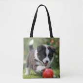 Süßer Border Collie-Hundefan Tasche (Vorderseite)