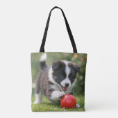 Süßer Border Collie-Hundefan Tasche (Rückseite)