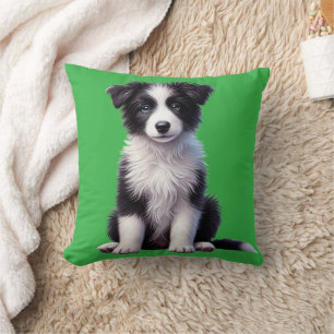 Süßer Border Collie Welpe Kissen