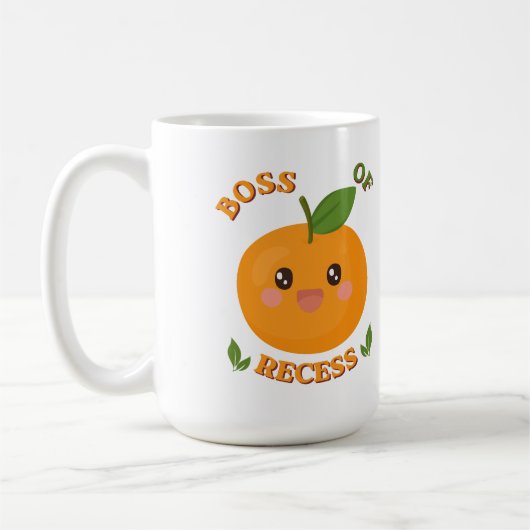 Süßer Boss der Pause orange Kaffeetasse (Links)