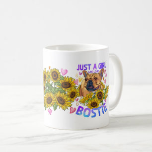 Süßer Boston Terrier Sonnenblume Blumig Hundeliebh Kaffeetasse