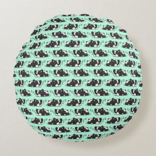 Süßer Boston Terrier ZZZ Geschenke für Hunde Liebh Rundes Kissen