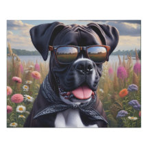 Süßer Boxerhund mit Sonnenbrille