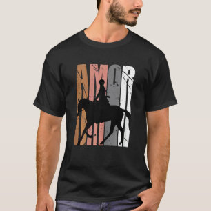 Süßer Brauner Amor Pferdereiten Lebensmotivations T-Shirt