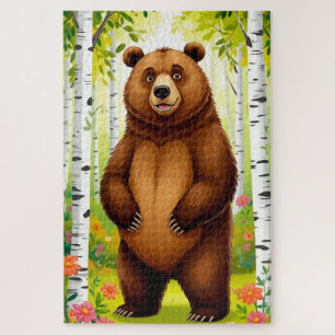 Süßer Brauner Bär Cartoon Puzzle