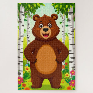 Süßer Brauner Bär Cartoon Puzzle