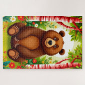 Süßer Brauner Bär Cartoon Puzzle (Horizontal)