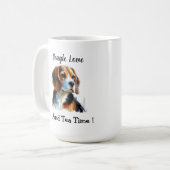 Süßer Brauner Beagle Personalisieren Kaffeetasse (Vorderseite Links)