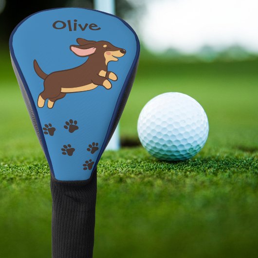 Süßer brauner brauner Dachshund-Hund Golf Headcover