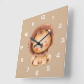 Süßer Brauner Löwe  Quadratische Wanduhr (Winkel)