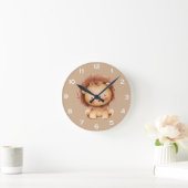 Süßer brauner Löwe Runde Wanduhr (Zuhause)