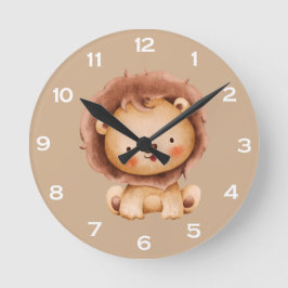 Süßer brauner Löwe  Runde Wanduhr
