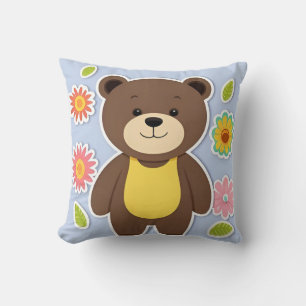 Süßer brauner Teddybär Cartoon Kissen