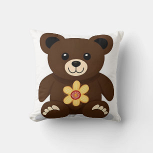 Süßer brauner Teddybär Cartoon Kissen