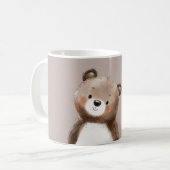 Süßer brauner weißer Teddybär Kaffeetasse (Vorderseite Links)