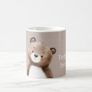 Süßer brauner weißer Teddybär Kaffeetasse