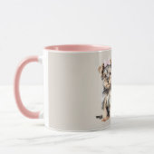Süßer brauner Welpe mit Schleife Tasse (Links)